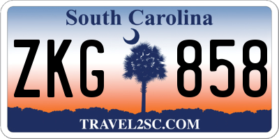 SC license plate ZKG858