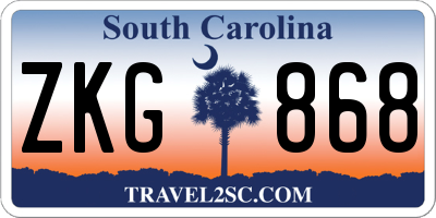 SC license plate ZKG868