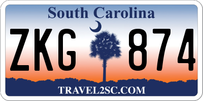 SC license plate ZKG874