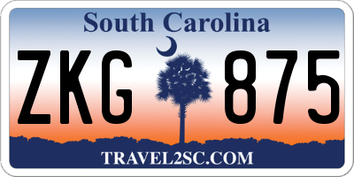 SC license plate ZKG875