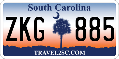 SC license plate ZKG885