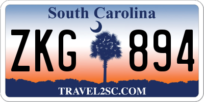 SC license plate ZKG894