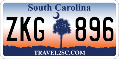 SC license plate ZKG896