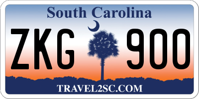SC license plate ZKG900