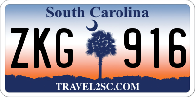 SC license plate ZKG916