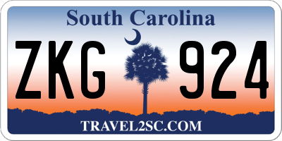 SC license plate ZKG924
