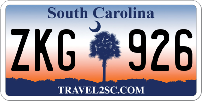 SC license plate ZKG926