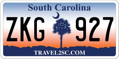 SC license plate ZKG927