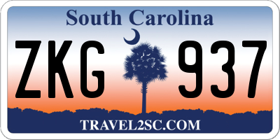 SC license plate ZKG937