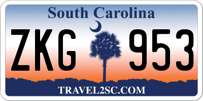 SC license plate ZKG953