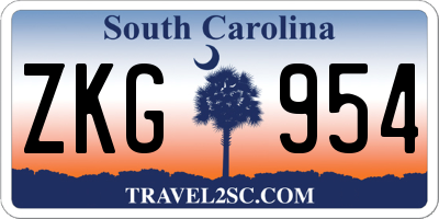 SC license plate ZKG954