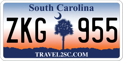 SC license plate ZKG955
