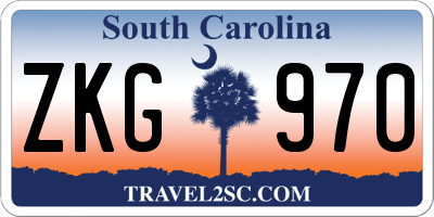 SC license plate ZKG970