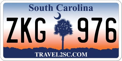 SC license plate ZKG976