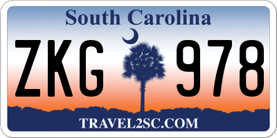 SC license plate ZKG978