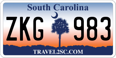 SC license plate ZKG983