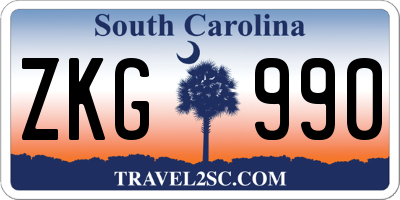 SC license plate ZKG990