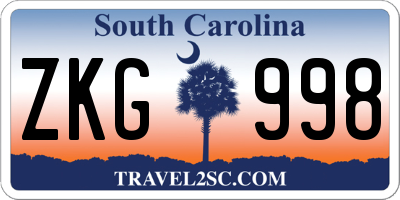 SC license plate ZKG998