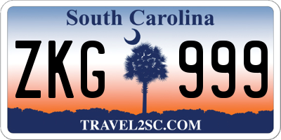SC license plate ZKG999