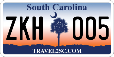 SC license plate ZKH005