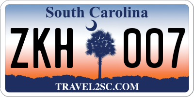 SC license plate ZKH007