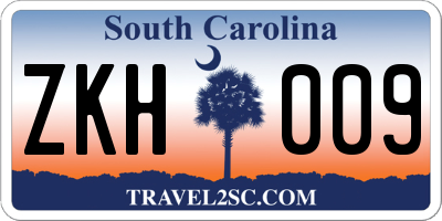 SC license plate ZKH009