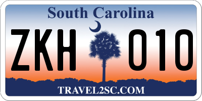 SC license plate ZKH010
