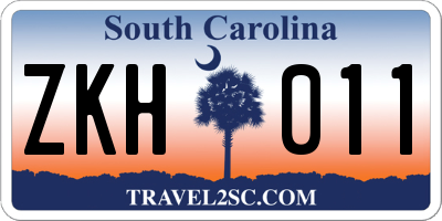 SC license plate ZKH011