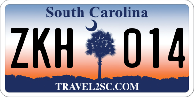 SC license plate ZKH014