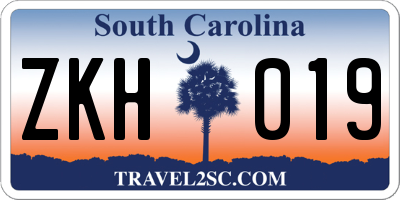 SC license plate ZKH019
