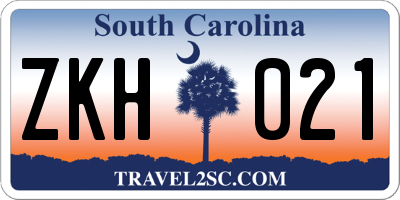 SC license plate ZKH021