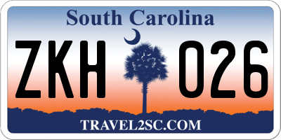 SC license plate ZKH026