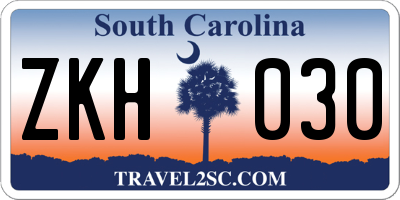 SC license plate ZKH030