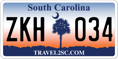 SC license plate ZKH034