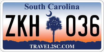 SC license plate ZKH036