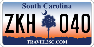 SC license plate ZKH040
