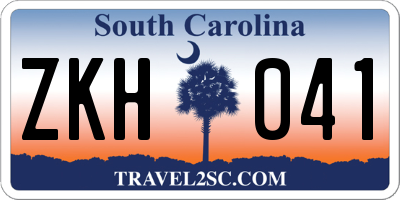 SC license plate ZKH041
