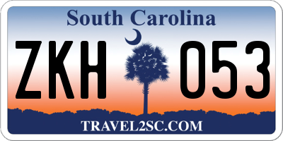SC license plate ZKH053