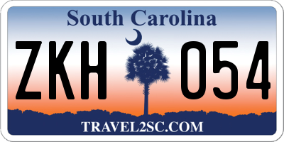 SC license plate ZKH054