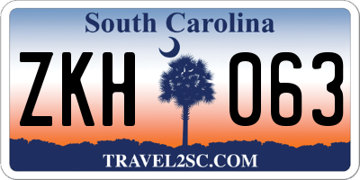 SC license plate ZKH063