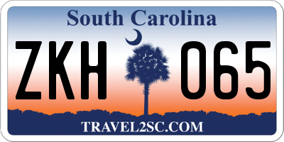 SC license plate ZKH065