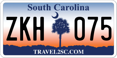 SC license plate ZKH075