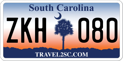 SC license plate ZKH080