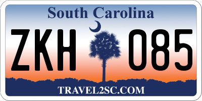 SC license plate ZKH085