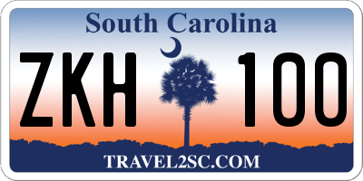SC license plate ZKH100