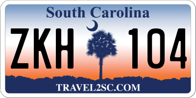 SC license plate ZKH104