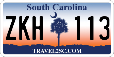 SC license plate ZKH113