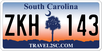 SC license plate ZKH143
