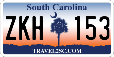 SC license plate ZKH153
