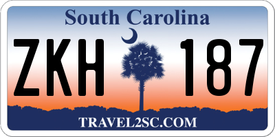 SC license plate ZKH187